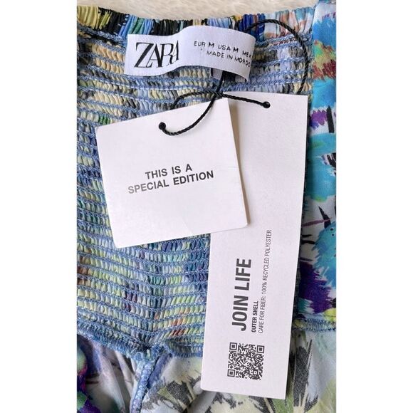 Zara Blue Floral Midi Dress - Picture 14 of 16